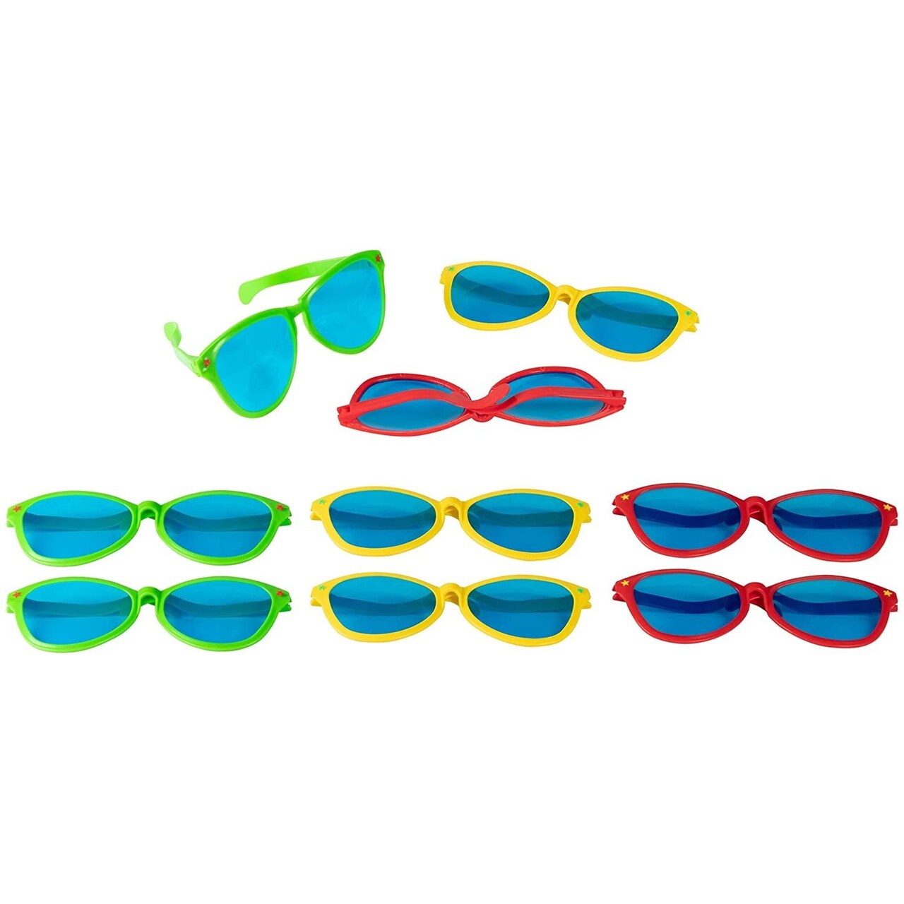 12 Pack Neon Giant Party Sunglasses Fun Glasses for Adult Kids Costume Favor Novelty, 3 Colors